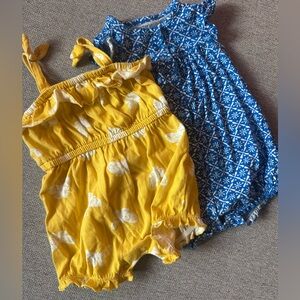 Yellow and Blue Baby Romper Set of 2